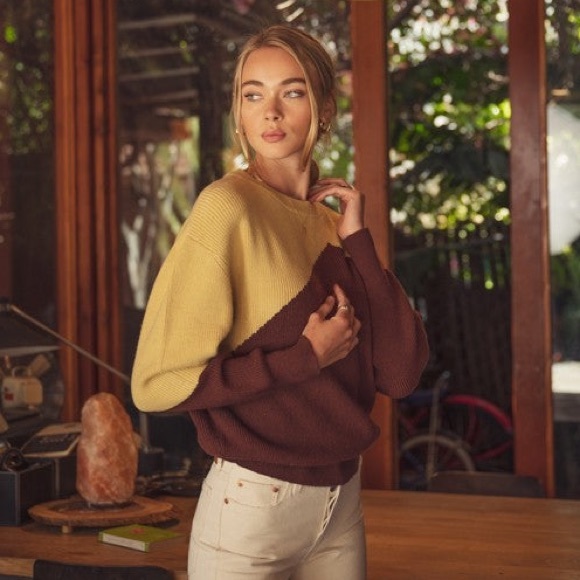 Lush Sweaters - Lush Color block Sweater